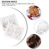 2Pcs Halloween Skull Silicone Cake Mold Set for Fondant Baking Chocolate Candy Jelly Ice Cubes Diy Crafts 2.87X2.16X0.51 Inch view 2