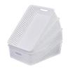 AnnkkyUS 4-Pack White Plastic Basket Trays, Shallow Paper Storage Baskets view 1