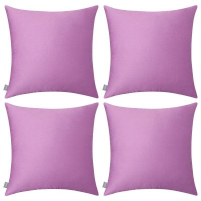 4-Pack 100% Cotton Comfortable Solid Decorative Throw Pillow Case,Thmyo Square Cushion Cover Pillowcase Sublimation Blank Pillow Covers DIY Throw Pillowcase(24x24 inch/ 60x60cm, Pinkish Purple)