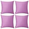 4-Pack 100% Cotton Comfortable Solid Decorative Throw Pillow Case,Thmyo Square Cushion Cover Pillowcase Sublimation Blank Pillow Covers DIY Throw Pillowcase(24x24 inch/ 60x60cm, Pinkish Purple) view 1