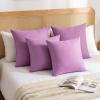 4-Pack 100% Cotton Comfortable Solid Decorative Throw Pillow Case,Thmyo Square Cushion Cover Pillowcase Sublimation Blank Pillow Covers DIY Throw Pillowcase(24x24 inch/ 60x60cm, Pinkish Purple) view 4