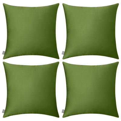 4-Pack 100% Cotton Comfortable Solid Decorative Throw Pillow Case,Thmyo Square Cushion Cover Pillowcase Sublimation Blank Pillow Covers DIY Throw Pillowcase for Couch(22x22 inch/ 55x55cm,Olive Green)