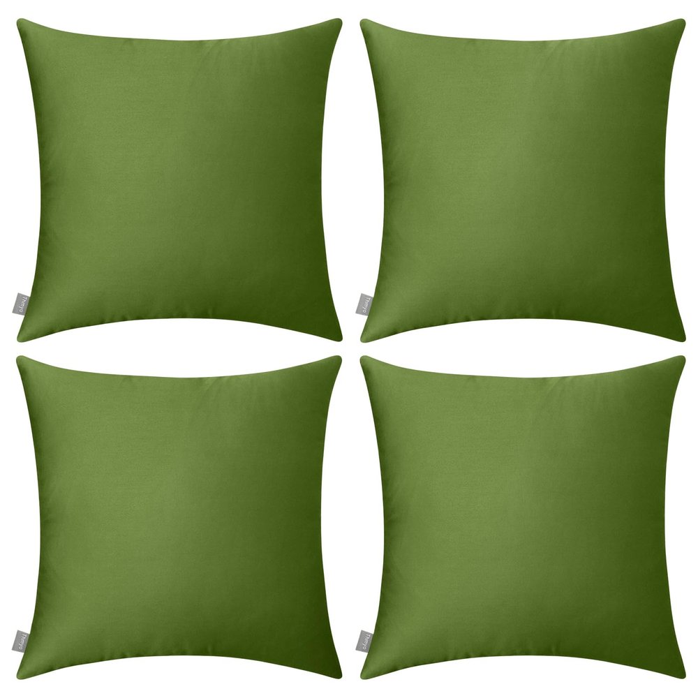4-Pack 100% Cotton Comfortable Solid Decorative Throw Pillow Case,Thmyo Square Cushion Cover Pillowcase Sublimation Blank Pillow Covers DIY Throw Pillowcase for Couch(22x22 inch/ 55x55cm,Olive Green)