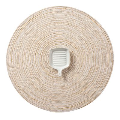 AHHFSMEI Round Braided Placemats Set of 6 Round Table Mats for Dining Tables Natural Woven Heat Resistant Place mats 15 Inch (Beige)