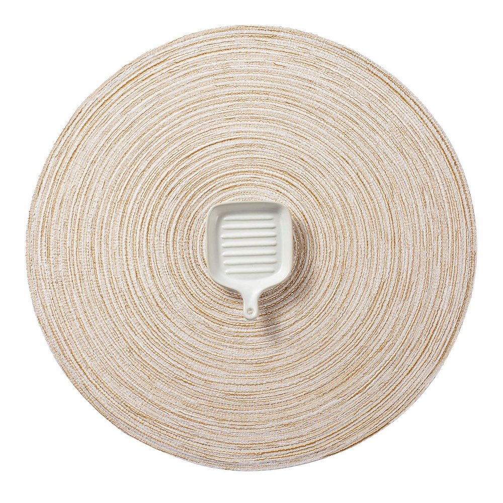 AHHFSMEI Round Braided Placemats Set of 6 Round Table Mats for Dining Tables Natural Woven Heat Resistant Place mats 15 Inch (Beige)