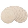 AHHFSMEI Round Braided Placemats Set of 6 Round Table Mats for Dining Tables Natural Woven Heat Resistant Place mats 15 Inch (Beige) view 2