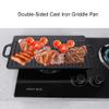 Nonstick Griddle Grill, Cast Iron Grill Griddle Pan Ridged and Flat Double-Sided Baking Cooking Tray Bakeware for Indoor Stovetop or Outdoor Camping BBQ view 2
