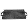 Nonstick Griddle Grill, Cast Iron Grill Griddle Pan Ridged and Flat Double-Sided Baking Cooking Tray Bakeware for Indoor Stovetop or Outdoor Camping BBQ view 4