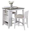Lexicon Daye 3 Piece Wood Counter Height Dining Set in Gray and White view 1