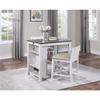 Lexicon Daye 3 Piece Wood Counter Height Dining Set in Gray and White view 3