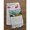 Melis Home Peshtemal, Bath Towel, Beach Towel, 37" x 71" Printed (Flamingo) view 2