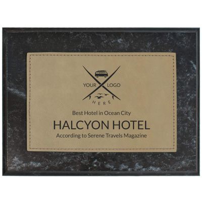 Personalized Faux-Leather Engraved Plaques and Awards. Great for Retirement, Thank You, Military Recognition, Special Achievements, Memorials, Sports, School, and Corporate (Light Brown, 6 x 8")