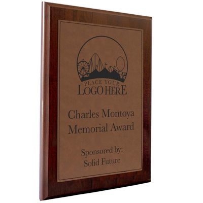 Personalized Faux-Leather Engraved Plaques and Awards. Great for Retirement, Thank You, Military Recognition, Special Achievements, Memorials, Sports, School, and Corporate (Dark Brown, 9 x 12")