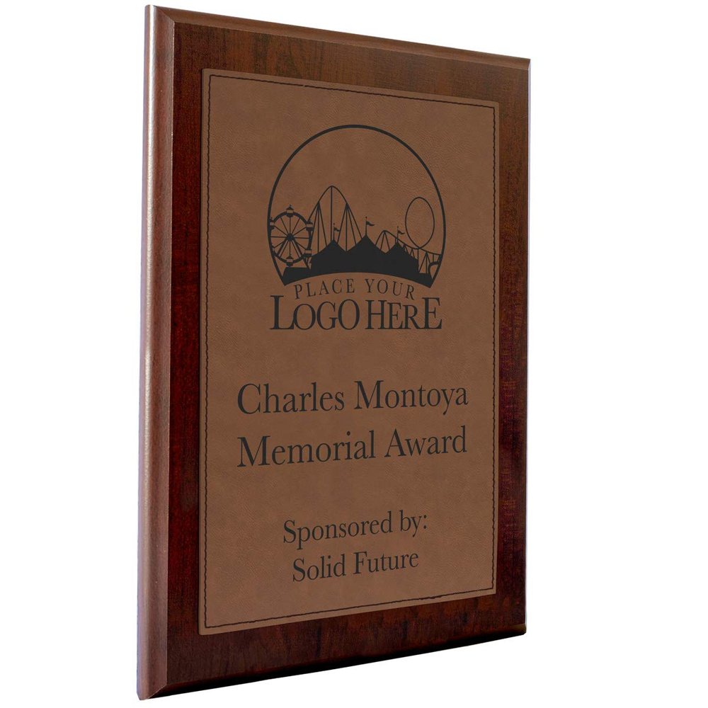 Personalized Faux-Leather Engraved Plaques and Awards. Great for Retirement, Thank You, Military Recognition, Special Achievements, Memorials, Sports, School, and Corporate (Dark Brown, 9 x 12")