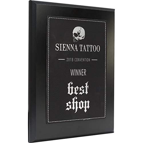 Personalized Faux-Leather Engraved Plaques and Awards. Great for Retirement, Thank You, Military Recognition, Special Achievements, Memorials, Sports, School, and Corporate (Black, 9 x 12")
