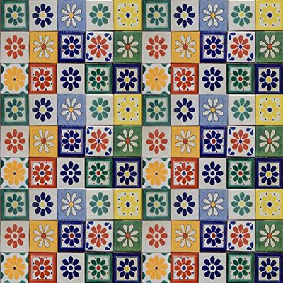 100 Mexican Tiles 4x4 Handpainted Hundred Pieces Flower Designs