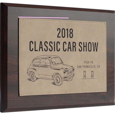 Personalized Faux-Leather Engraved Plaques and Awards. Great for Retirement, Thank You, Military Recognition, Special Achievements, Memorials, Sports, School, and Corporate (Light Brown, 9 x 12")