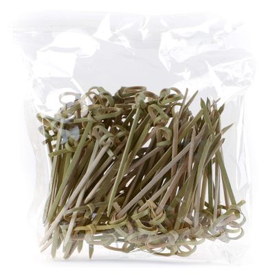 [1500 PACK] Bamboo Wood Knot Cocktail Skewer Picks - 3.5 Inches Great for Appetizers, Parties, Samplers, Hors' D'oeuvre, Snacks, Cheese, Biodegradable