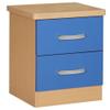 Better Home Products NIGHTSTAND 2 Drawers (Beech & Blue) view 1