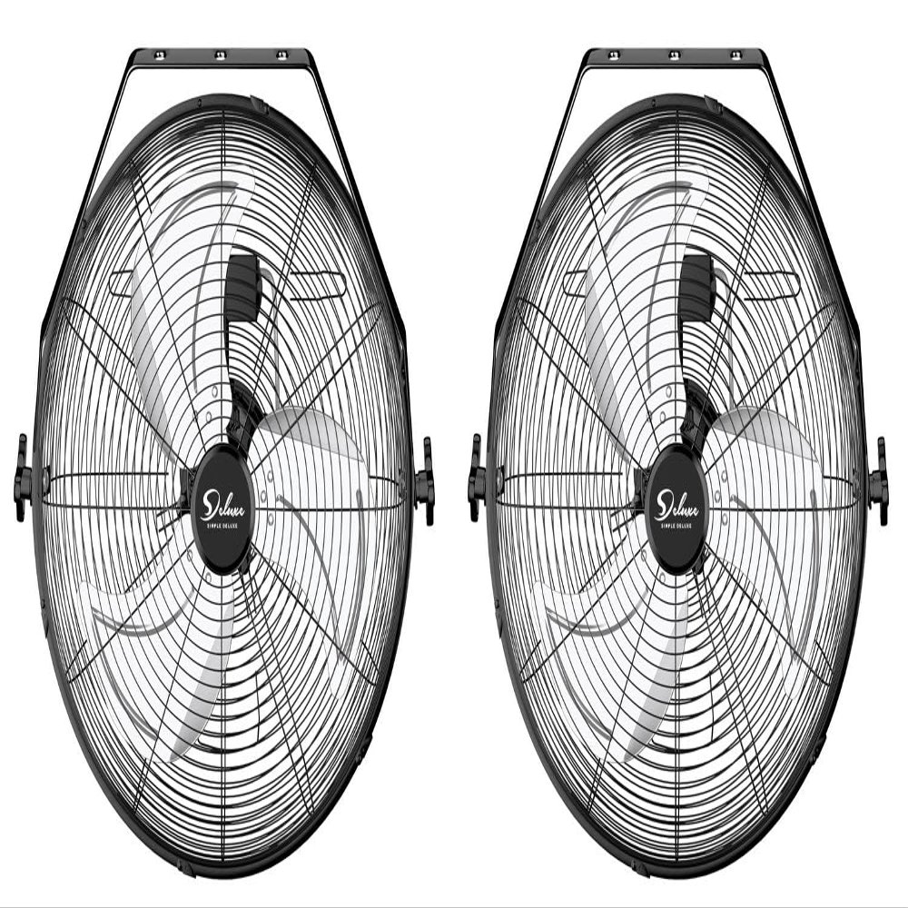 Simple Deluxe 18 Inch Industrial Wall Mount 3 Speed Commercial Ventilation Metal Fan for Warehouse, Greenhouse, Workshop, Patio, Factory and Basement(Black)
