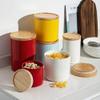 Sweejar Kitchen Canisters Ceramic Food Storage Jar, Stackable Containers with Airtight Seal Wooden Lid for Serving Coffee Bean, Flour, Tea, Cookies and More - 58 Fl Oz (Red) view 4