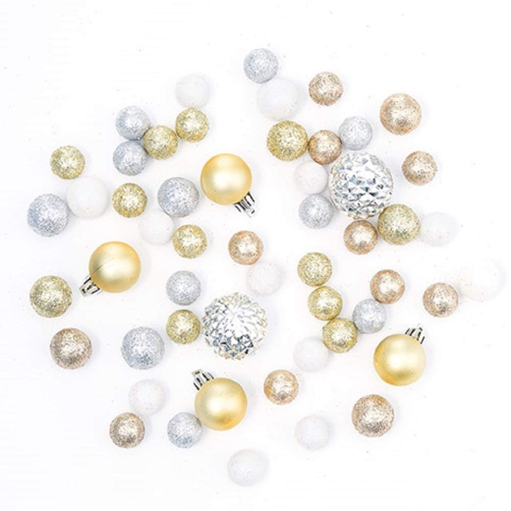 Darice Silver and Champagne Christmas Floral Filler Balls Pack of 54 Pieces