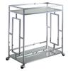 Convenience Concepts Town Square Chrome 2-Tier Bar Cart 29.25" - Contemporary Modern Dining Cart, Storage or Display Console for Dining Room, Kitchen, Bathroom, Living Room Glass/Chrome view 1