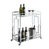 Convenience Concepts Town Square Chrome 2-Tier Bar Cart 29.25" - Contemporary Modern Dining Cart, Storage or Display Console for Dining Room, Kitchen, Bathroom, Living Room Glass/Chrome view 2