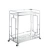 Convenience Concepts Town Square Chrome 2-Tier Bar Cart 29.25" - Contemporary Modern Dining Cart, Storage or Display Console for Dining Room, Kitchen, Bathroom, Living Room Glass/Chrome view 3