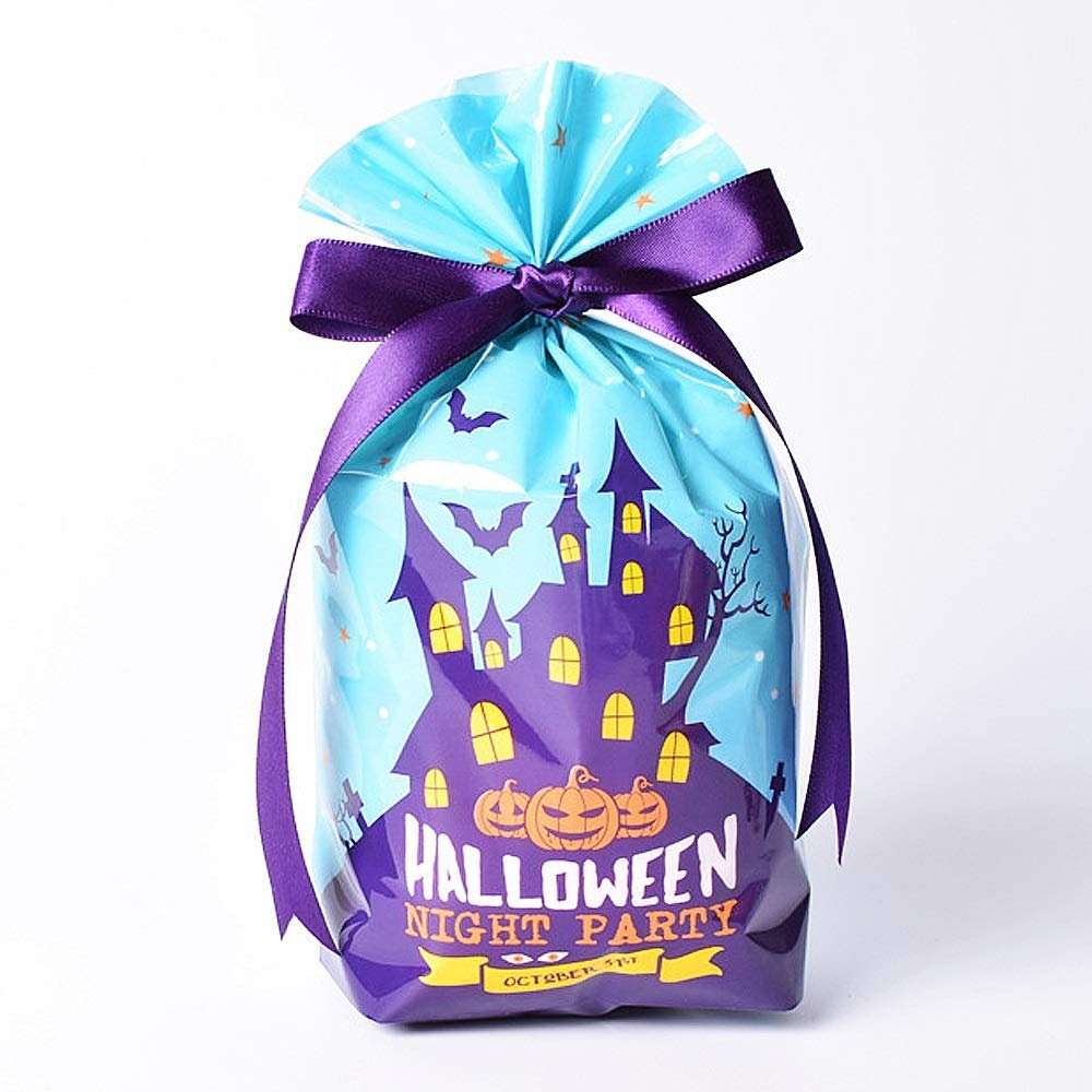DUO ER 10pcs/lot Halloween Series Gift Bags Cute Candy Box Trick or Treat Kids Gift Pumpkin Bat Candy Boxes Halloween Party Supplies (Color : B, Gift Bag Size : 14X20CM)