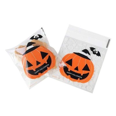 Halloween Decorations 50/100pcs Plastic Happy Halloween Candy Bag Gift Cookie Bags Packaging Bags Halloween Party Decoration Supplies Holiday (Color : 02, Size : 50pcs)