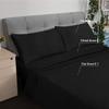 LinenEra 600 TC 100% Egyptian Cotton Sheets & Pillowcases Set - 4 Pc Pure Black Bed Sheet Set Extra Long-Staple Combed Cotton Bedding Twin XL Sheet for Bed, Fits Mattress 16'' Deep Pocket. view 4