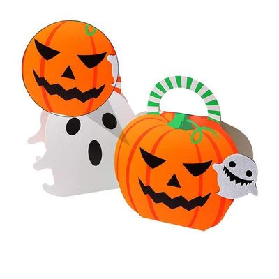 DUO ER 10pcs Bags Candy Wrapping Bag Pouches Ghost Pumpkin Paper Candy Bags for Children Gift Packing Halloween Party