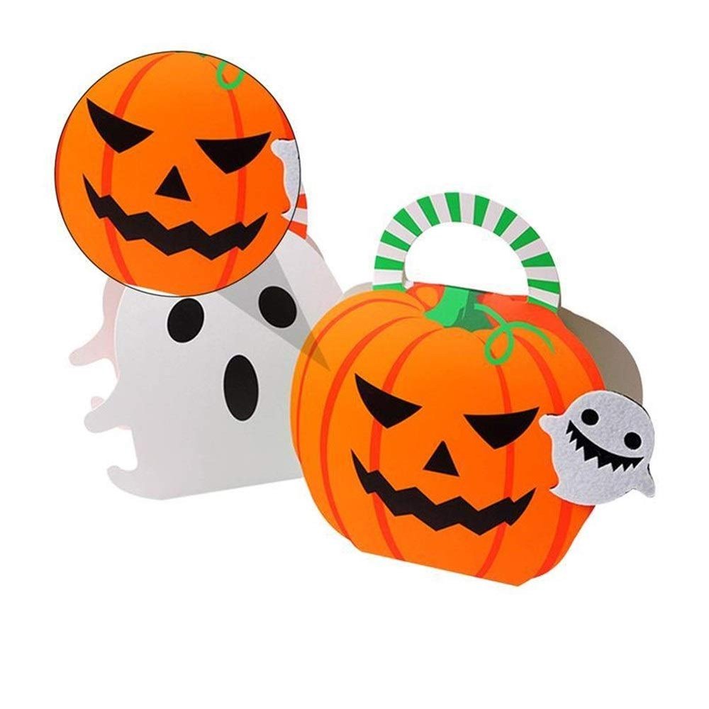DUO ER 10pcs Bags Candy Wrapping Bag Pouches Ghost Pumpkin Paper Candy Bags for Children Gift Packing Halloween Party