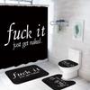 ArtSocket 4PC Funny Get Naked Shower Curtain Sets Bathroom Decor with Rugs, Non-Slip Rug,Toilet Lid Cover, Bath Mat and 12 Hooks 72x72 inches view 1