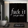 ArtSocket 4PC Funny Get Naked Shower Curtain Sets Bathroom Decor with Rugs, Non-Slip Rug,Toilet Lid Cover, Bath Mat and 12 Hooks 72x72 inches view 2