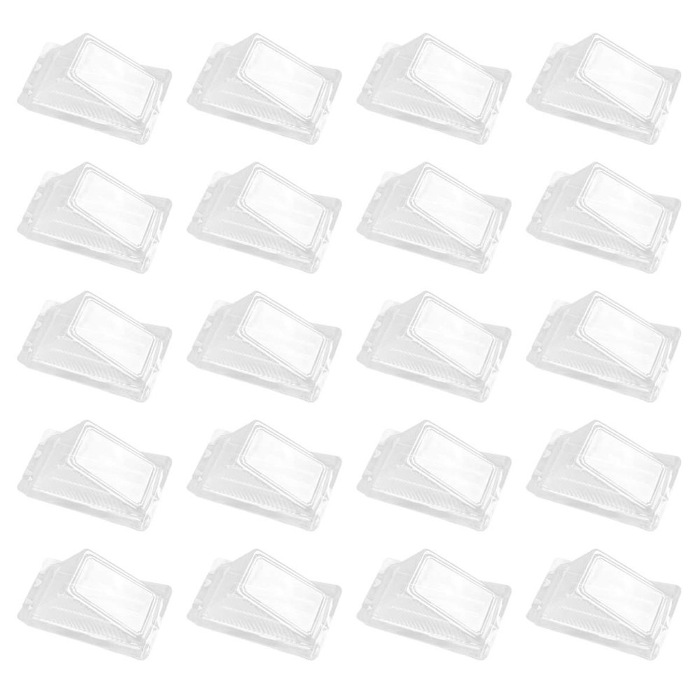 DOITOOL 100pcs Plastic Sandwich Triangle Box Lid Easy to Carry Food Container for Parties Weddings and Home Use for Sandwiches Desserts