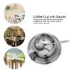 Fdit Stainless Steel AntiScald Coffee Cup Set - Stainless Steel Coffee Latte Tea Cup with Saucer and Spoon view 3