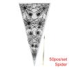 DUO ER 50pcs Halloween Cone Bags Pumpkin Bat Spider Triangle-Shape Candy Bags Favors Package Treat or Trick Candy Pocket (Color : Spider) view 2