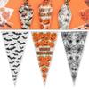 DUO ER 50pcs Halloween Cone Bags Pumpkin Bat Spider Triangle-Shape Candy Bags Favors Package Treat or Trick Candy Pocket (Color : Spider) view 3
