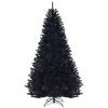 Goplus 7.5ft Unlit Black Christmas Tree, Artificial Halloween Tree with 1258 Branch Tips, Metal Stand, Xmas Full Tree for Indoor Holiday Carnival Party view 1