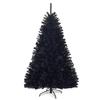 Goplus 6ft Unlit Black Christmas Tree, Artificial Halloween Tree with 1036 Branch Tips, Metal Stand, Xmas Full Tree for Indoor Holiday Carnival Party view 1