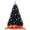Goplus 6ft Unlit Black Christmas Tree, Artificial Halloween Tree with 1036 Branch Tips, Metal Stand, Xmas Full Tree for Indoor Holiday Carnival Party view 2