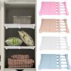 1PC Closet Divider Kitchen Cabinet Cupboard Organizer Shelf Extendable Rack Closet Shelf Organizer Divider for Kitchen Cabinet Wardrobe (Pink) view 1