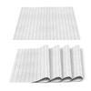 Big buy store Placemats Set of 6 White and Yellow Stripe Heat-Resistant Washable Place Mats Non Slip Table Matsfor Dinner Table Kitchen Outdoor Weeding Natural Herringbone view 1