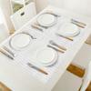 Big buy store Placemats Set of 6 White and Yellow Stripe Heat-Resistant Washable Place Mats Non Slip Table Matsfor Dinner Table Kitchen Outdoor Weeding Natural Herringbone view 3