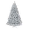 Goplus 6ft Sliver Artificial Christmas Tree, Hinged Full Tree with Electroplated Technology and Metal Stand, for Indoor and Outdoor Holiday Decoration view 1