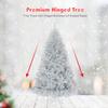 Goplus 6ft Sliver Artificial Christmas Tree, Hinged Full Tree with Electroplated Technology and Metal Stand, for Indoor and Outdoor Holiday Decoration view 2
