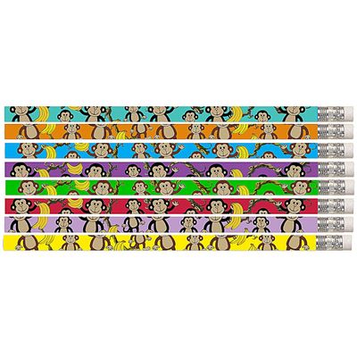 Musgrave Pencil Company Dancin' Monkey Motivational Pencils, 12/Pack, 12 Packs (MUS2445D-12)