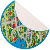 champion rugs Kids Area Rug City Roads Map Train Tracks Cars Play Mat Fun Non-Slip Gel Back Blue Gray Bright Colorful Colors (8 Feet X 8 Feet Round) view 2